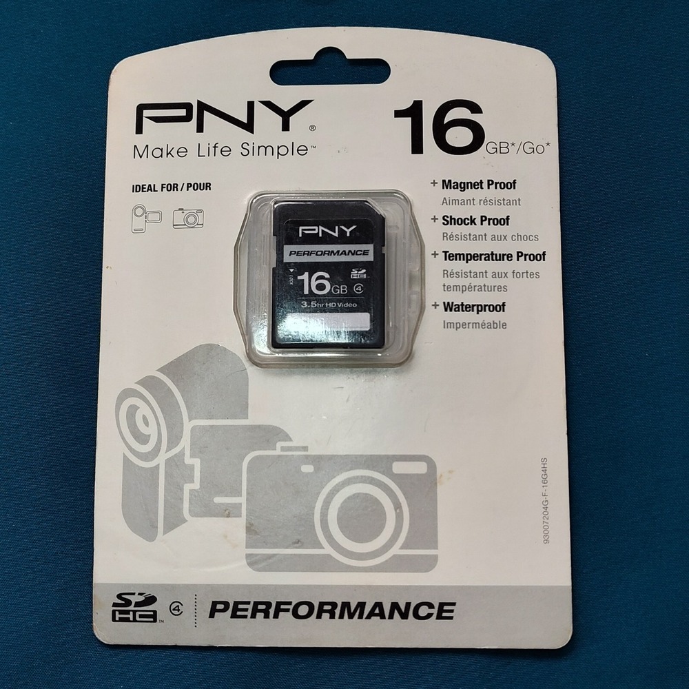 PNY Premium 16GB SDHC Memory Card, Class 4 NEW model# P-SDHC16G4H-GE